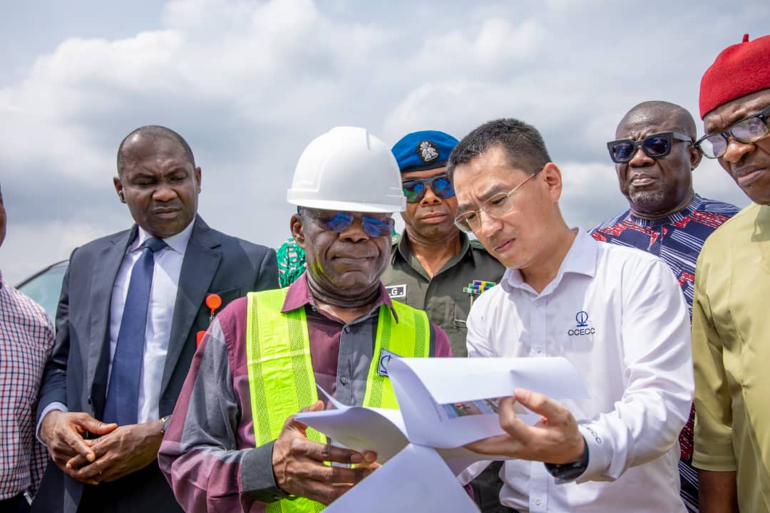 Gov Otti Inspects Ongoing Work On Enugu-Port Harcourt Express Road, Expresses Confidence On Timely Completion