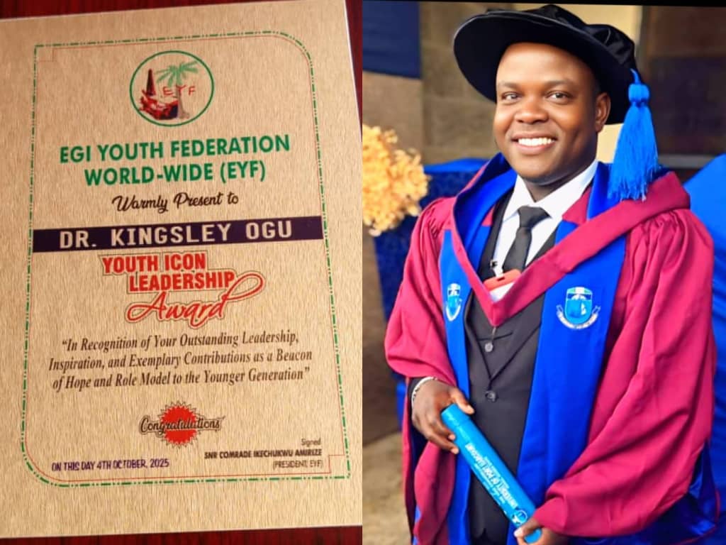 Egi Youth Federation Honours Ogu with Youth Icon Leadership Award