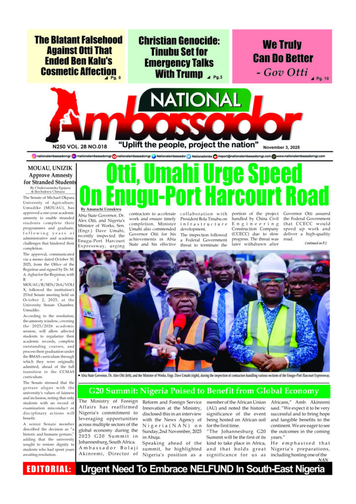 National Ambassador Newspaper - November 3, 2025 Edition (Vol. 28 No. 018)