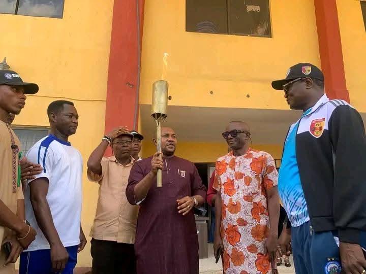 Ogbannaya Onu Polytechnic Gets Unity Torch for 2025 Abia Sports Fiesta.