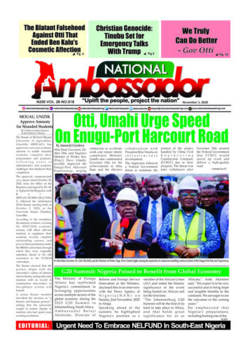 National Ambassador Newspaper - November 3, 2025 Edition (Vol. 28 No. 018)