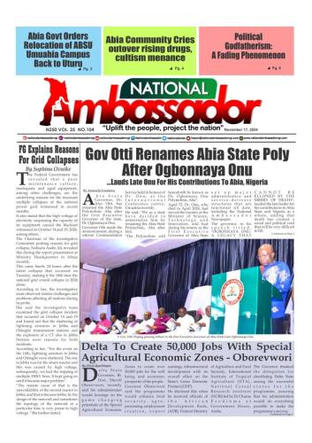 National Ambassador - November 17, 2024 Edition (Vol. 22 No. 111)